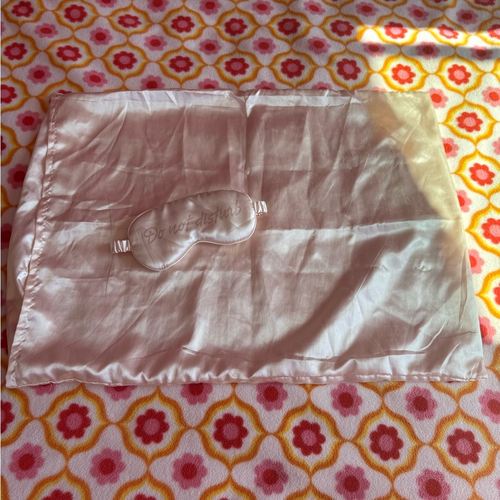 Silky Sleep Mask and Pillowcase cover Set